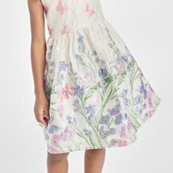 💋 Rare Editions Big Girls Floral Butterfly Brocade Dress NWOT - Picture 3 of 12